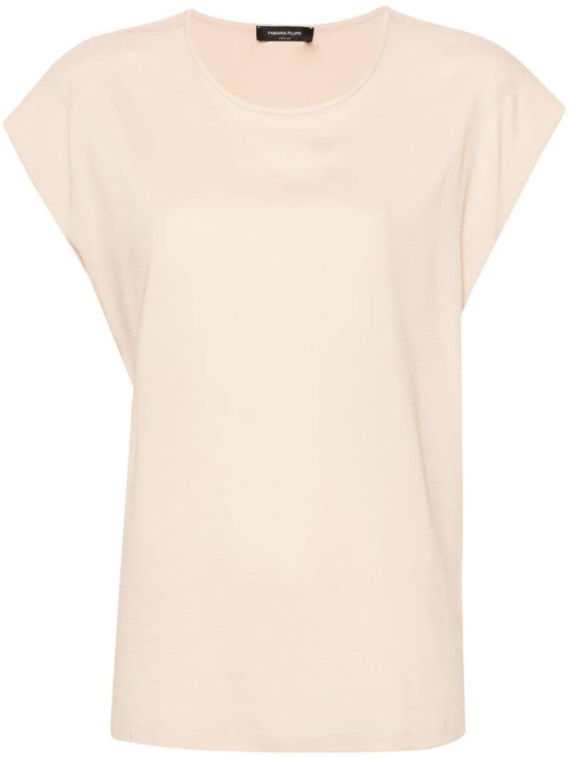 Fabiana Filippi bead-embellished crepe T-shirt - Pink von Fabiana Filippi