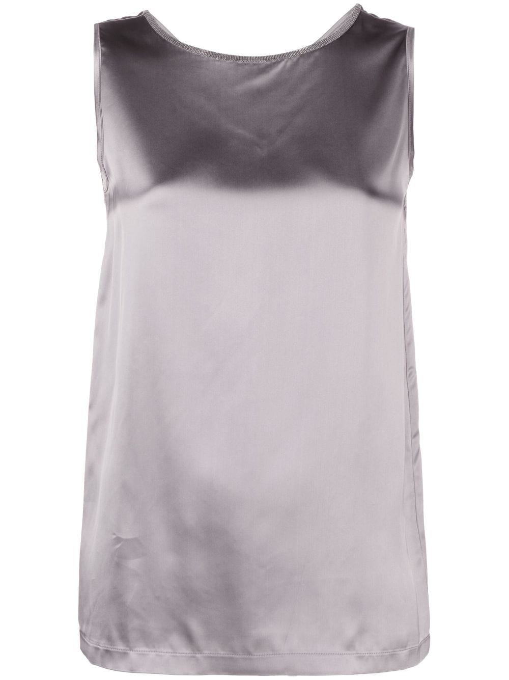 Fabiana Filippi bead-embellished satin sleeveless top - Grey von Fabiana Filippi