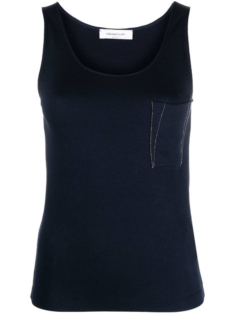 Fabiana Filippi bead-embellished tank top - Blue von Fabiana Filippi