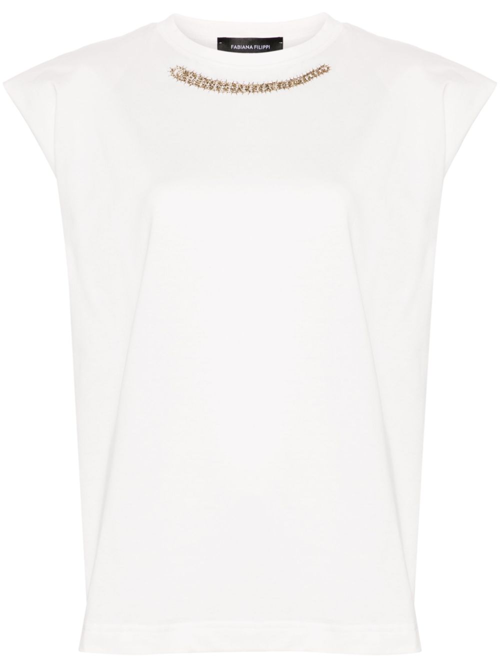 Fabiana Filippi beaded cotton T-shirt - White von Fabiana Filippi