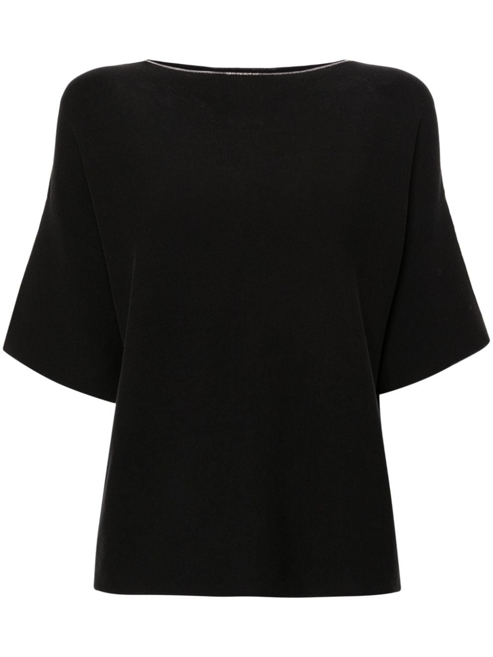 Fabiana Filippi beaded-trim cotton top - Black von Fabiana Filippi