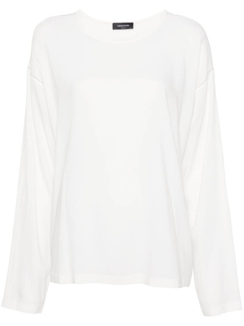 Fabiana Filippi beaded-trim crepe blouse - White von Fabiana Filippi