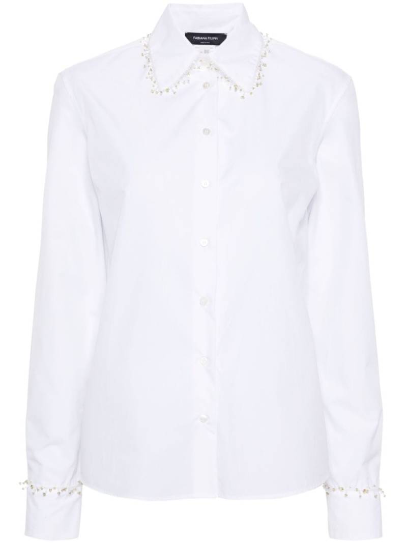 Fabiana Filippi beaded-trim poplin shirt - White von Fabiana Filippi