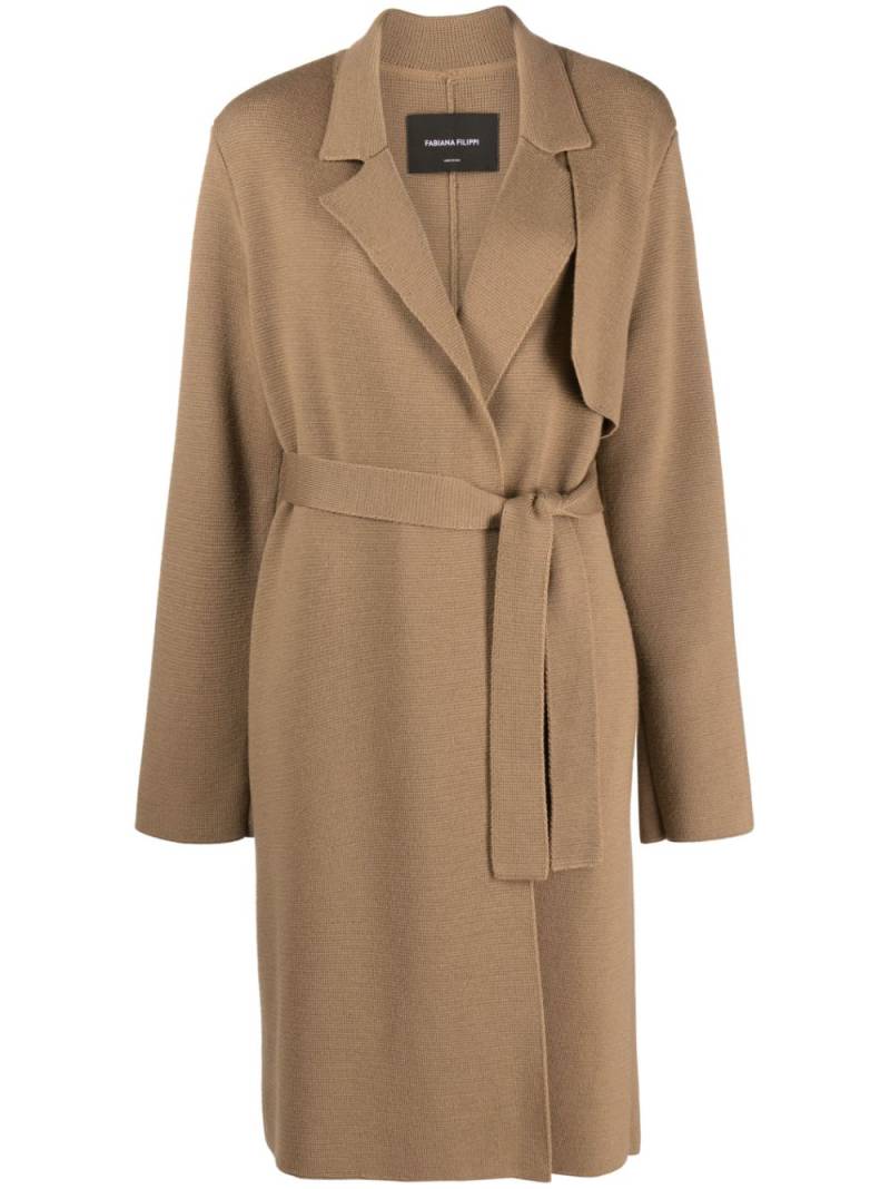 Fabiana Filippi belted cardi-coat - Brown von Fabiana Filippi