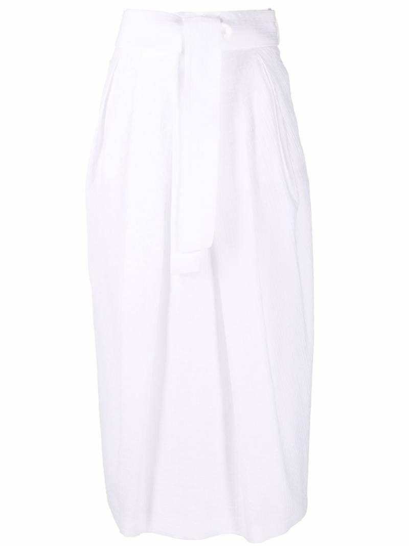 Fabiana Filippi belted cotton midi skirt - White von Fabiana Filippi