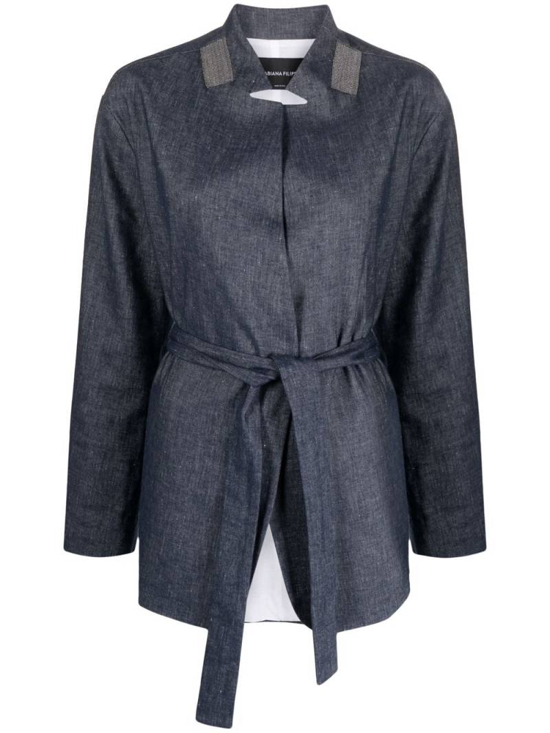 Fabiana Filippi belted wrap jacket - Blue von Fabiana Filippi