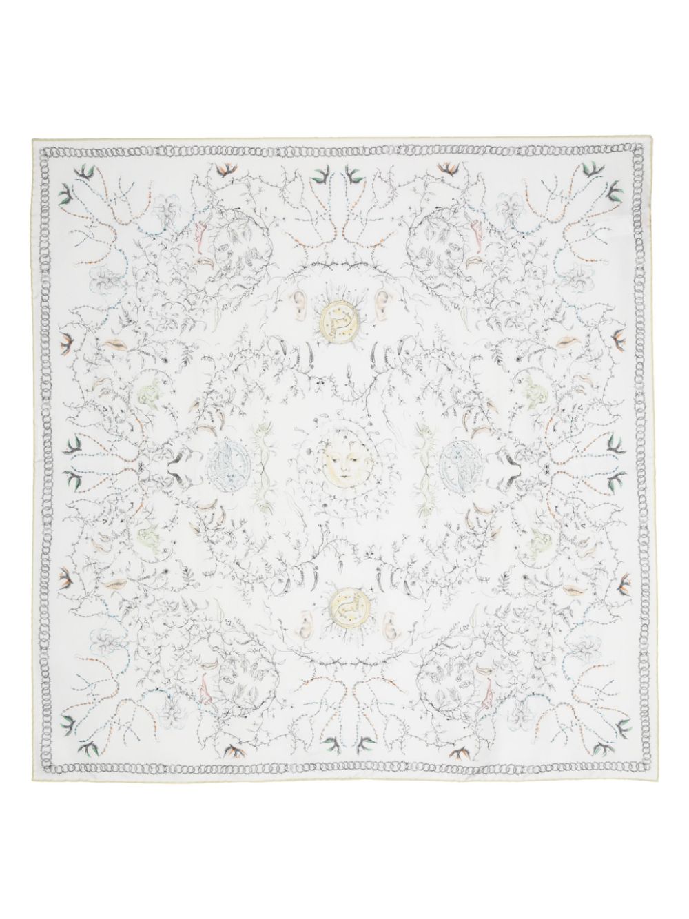 Fabiana Filippi botanical-print square scarf - White von Fabiana Filippi