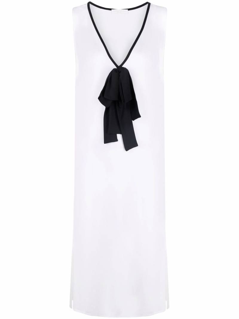 Fabiana Filippi bow-detail V-neck long top - White von Fabiana Filippi