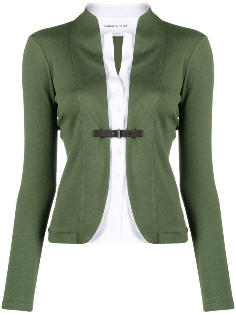 Fabiana Filippi buckle-fastened cotton-blend jacket - Green von Fabiana Filippi