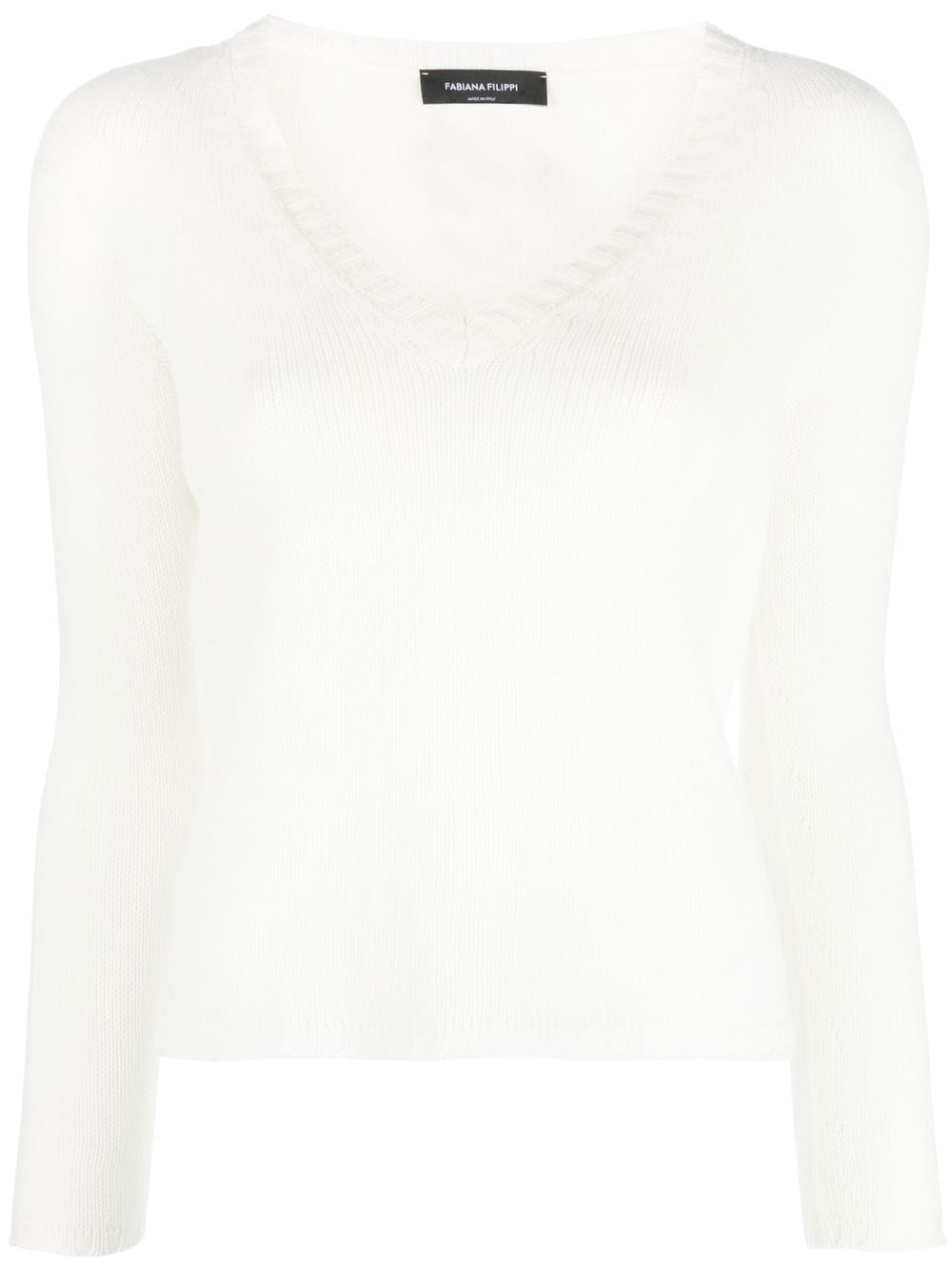 Fabiana Filippi cashmere V-neck jumper - White von Fabiana Filippi