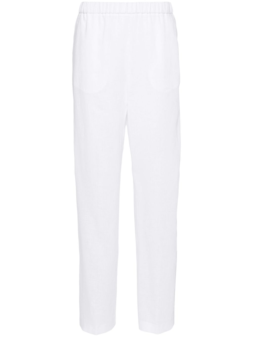 Fabiana Filippi chambray pipe-trim tapered trousers - White von Fabiana Filippi