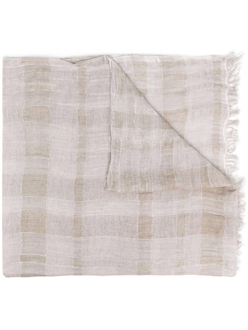 Fabiana Filippi check patterned frayed edge scarf - Grey von Fabiana Filippi