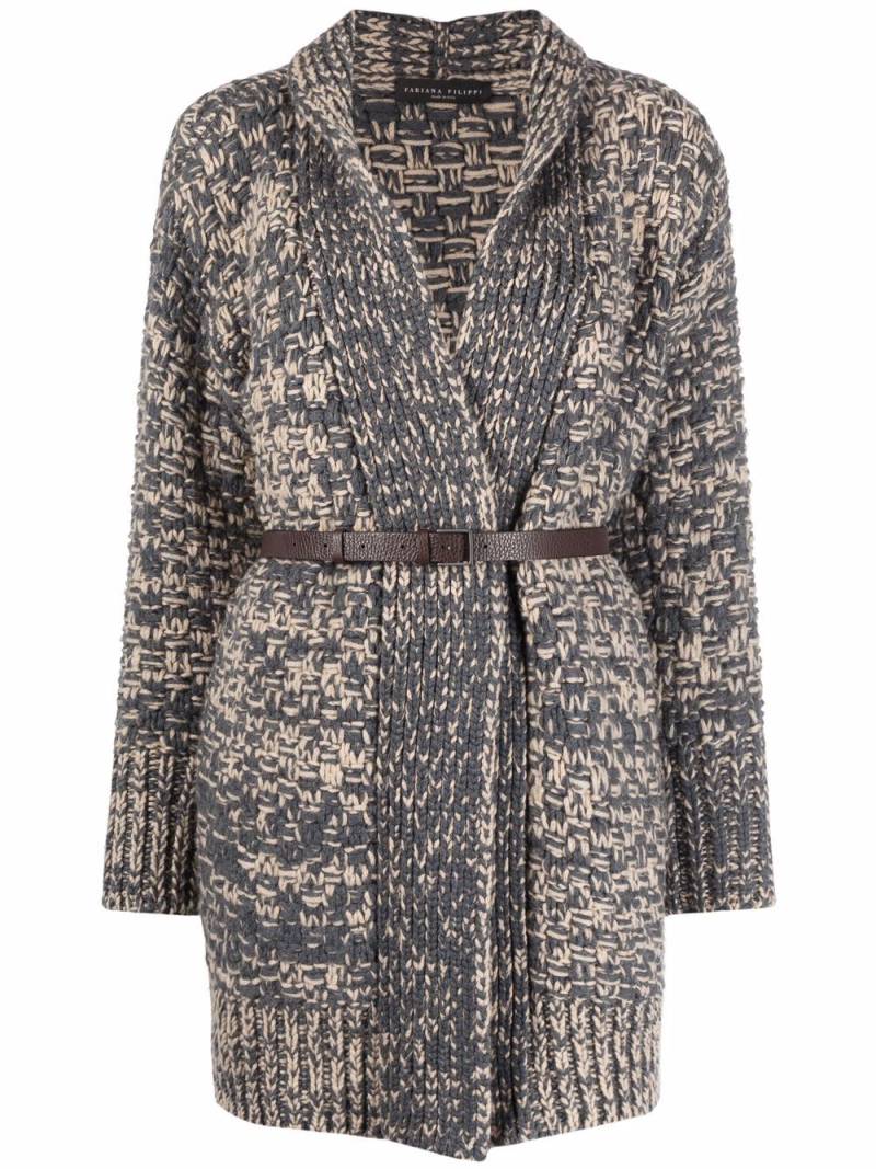 Fabiana Filippi chunky knit belted cardi-coat - Blue von Fabiana Filippi