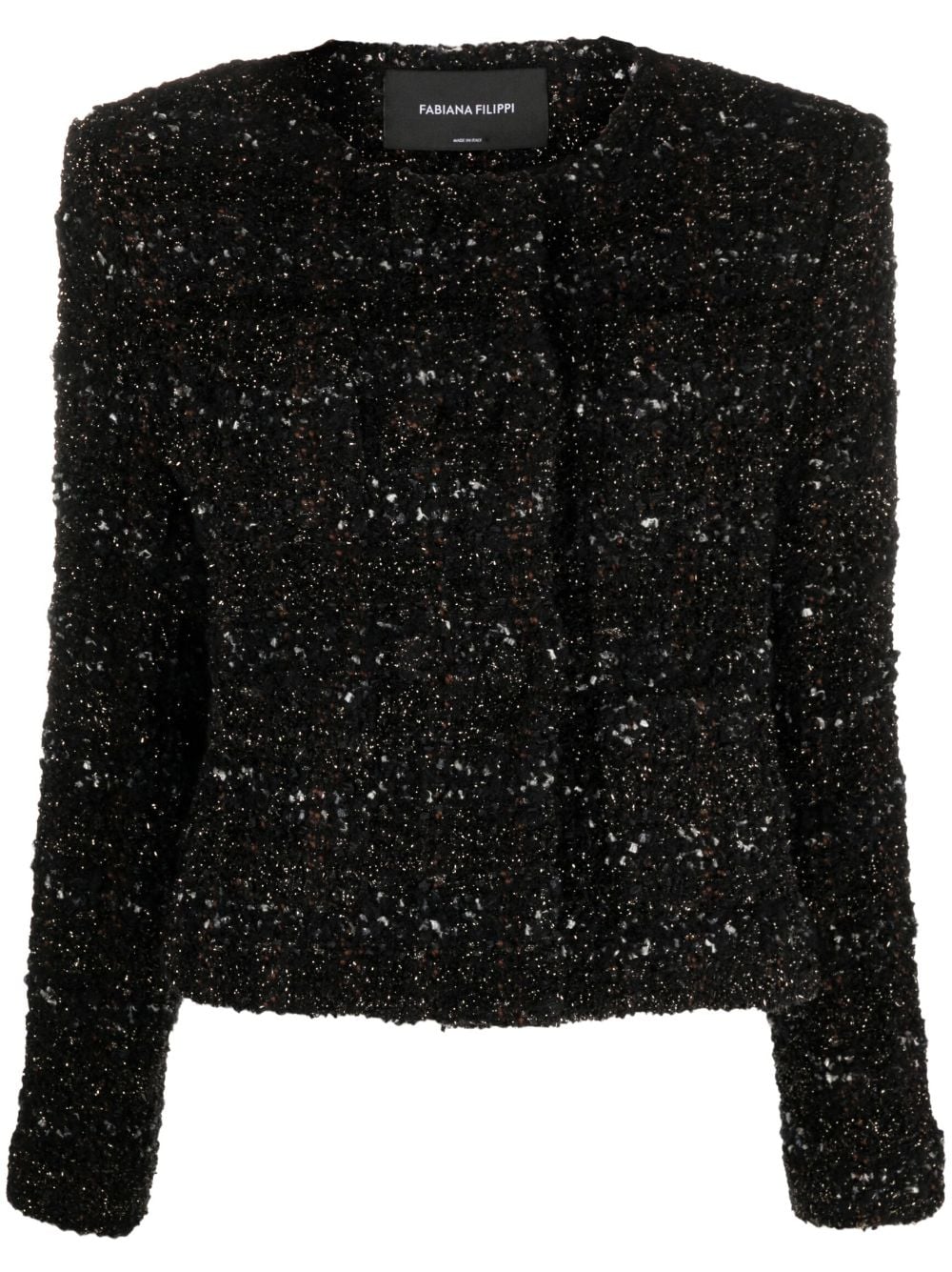 Fabiana Filippi collarless tweed jacket - Black von Fabiana Filippi