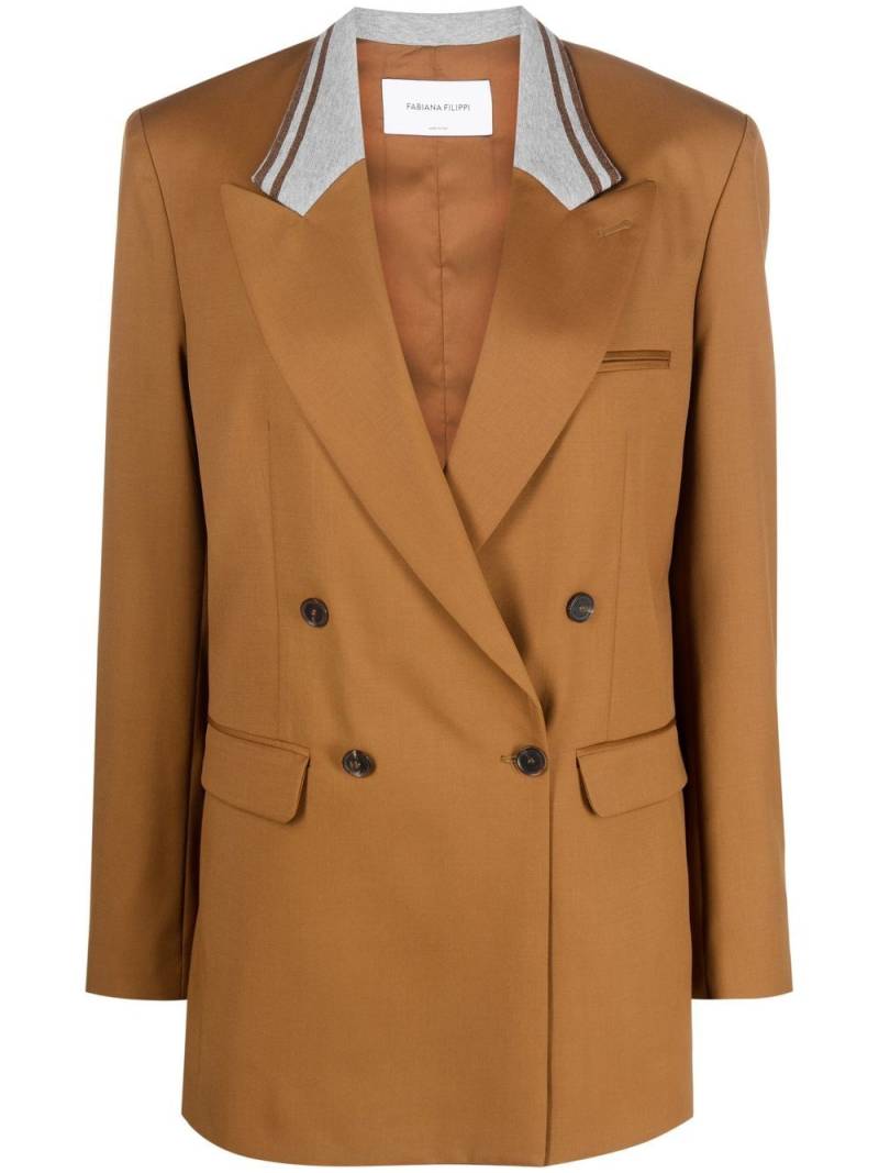 Fabiana Filippi contrast-collar double-breasted blazer - Brown von Fabiana Filippi