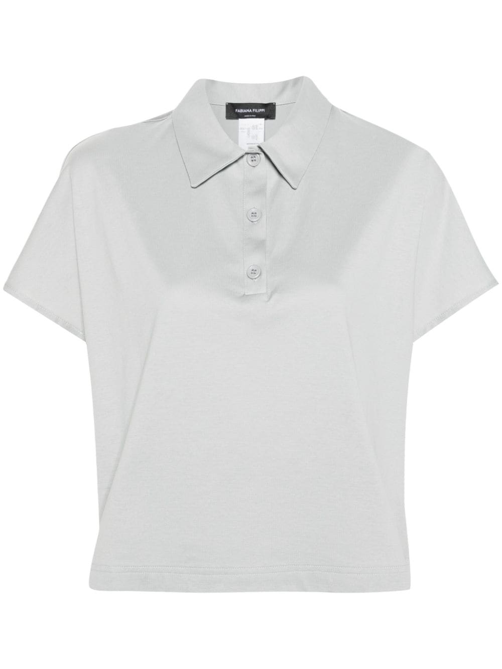 Fabiana Filippi contrasting-fabric panelled polo shirt - Grey von Fabiana Filippi