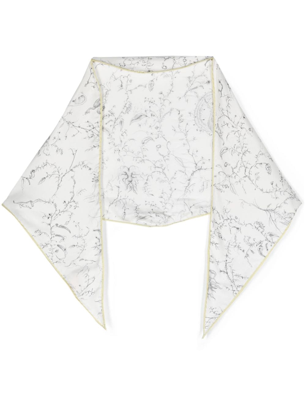 Fabiana Filippi contrasting piped-trim silk scarf - White von Fabiana Filippi