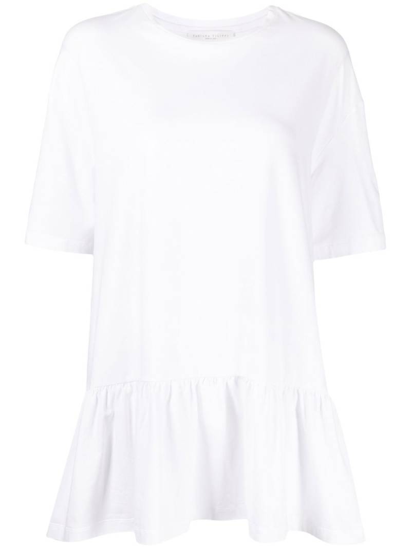 Fabiana Filippi cotton-linen peplum T-shirt - White von Fabiana Filippi