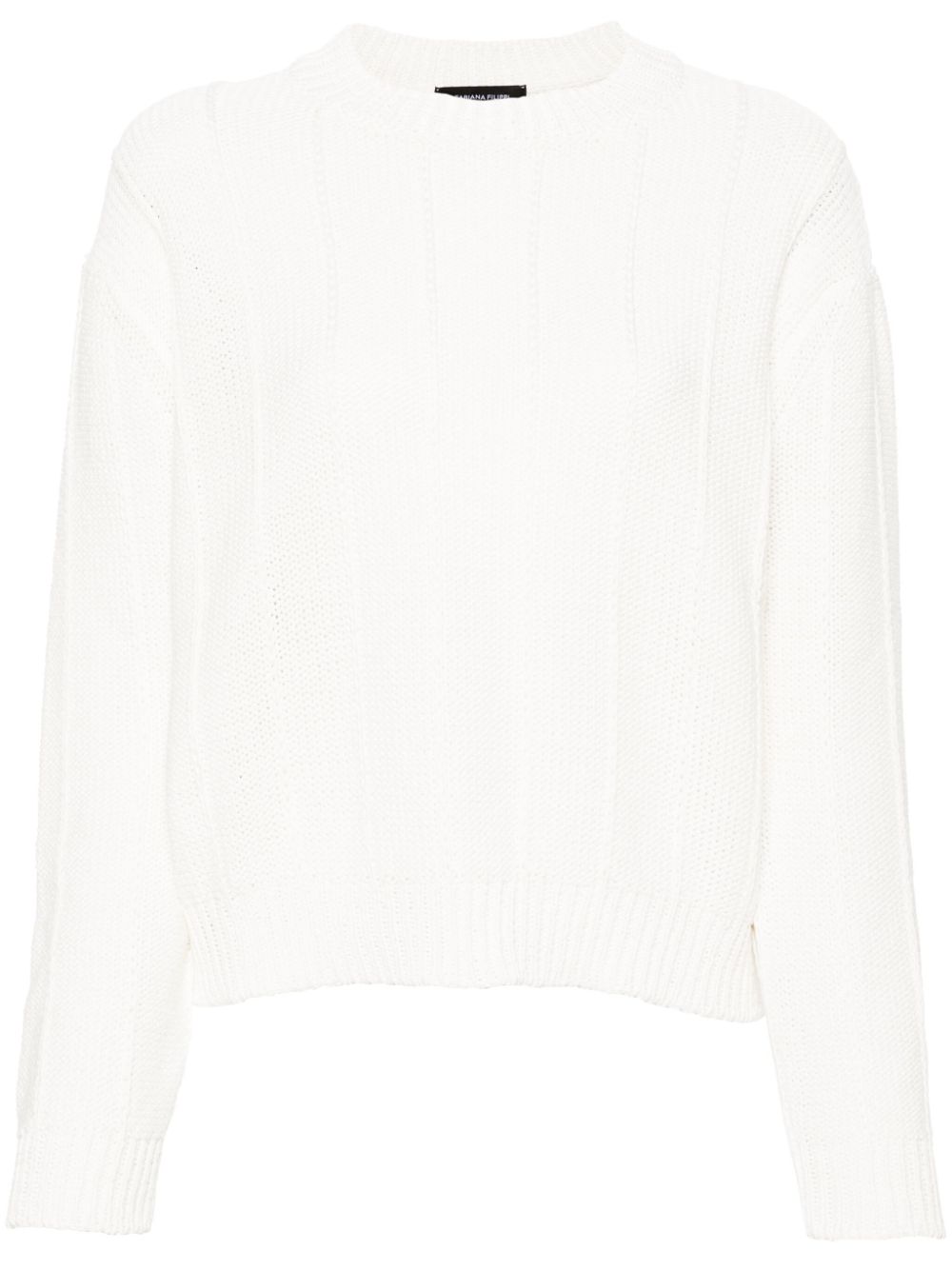 Fabiana Filippi crew-neck ribbed-knit jumper - White von Fabiana Filippi