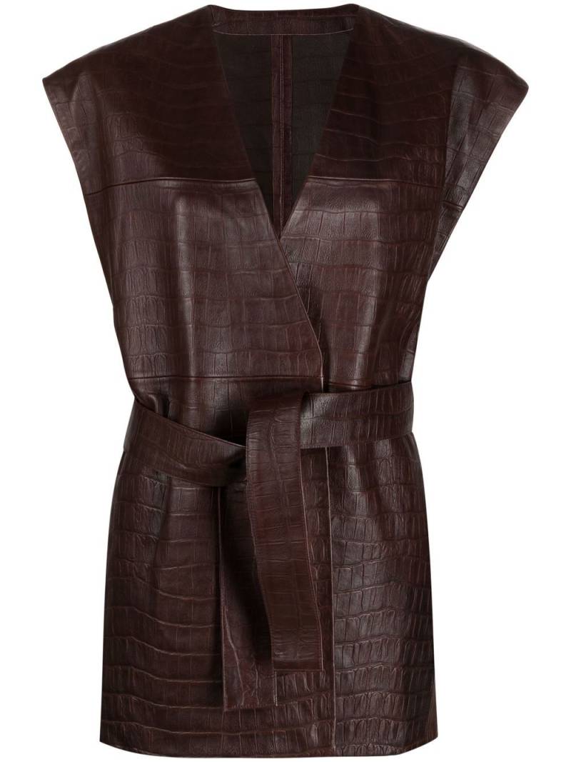 Fabiana Filippi crocodile-embossed leather gilet - Brown von Fabiana Filippi