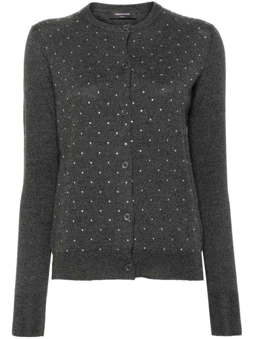 Fabiana Filippi crystal-embellished cardigan - Grey von Fabiana Filippi