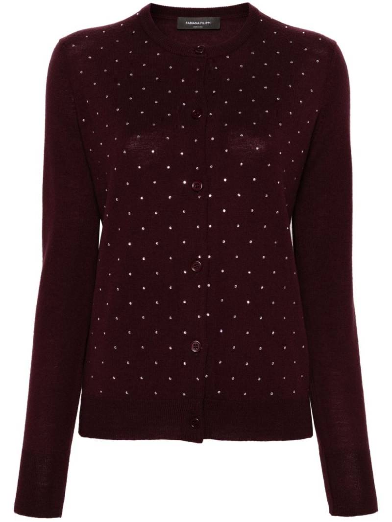 Fabiana Filippi crystal-embellished cardigan - Red von Fabiana Filippi