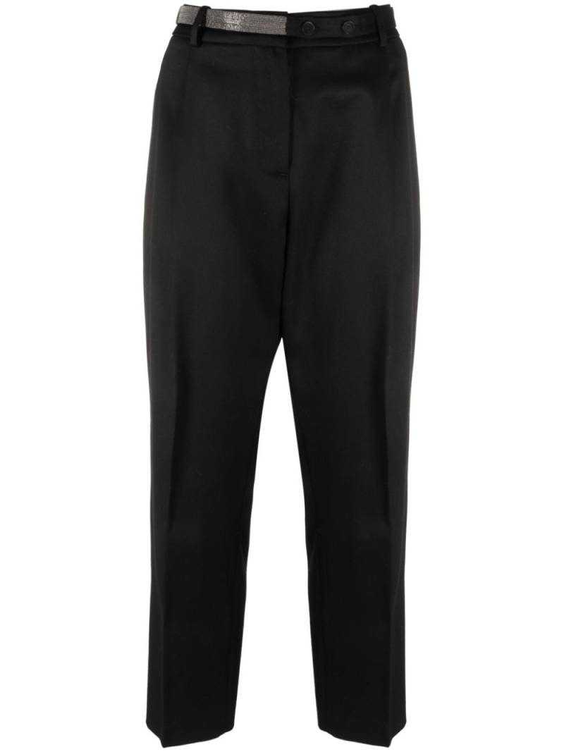 Fabiana Filippi crystal-embellished high-waist trousers - Black von Fabiana Filippi