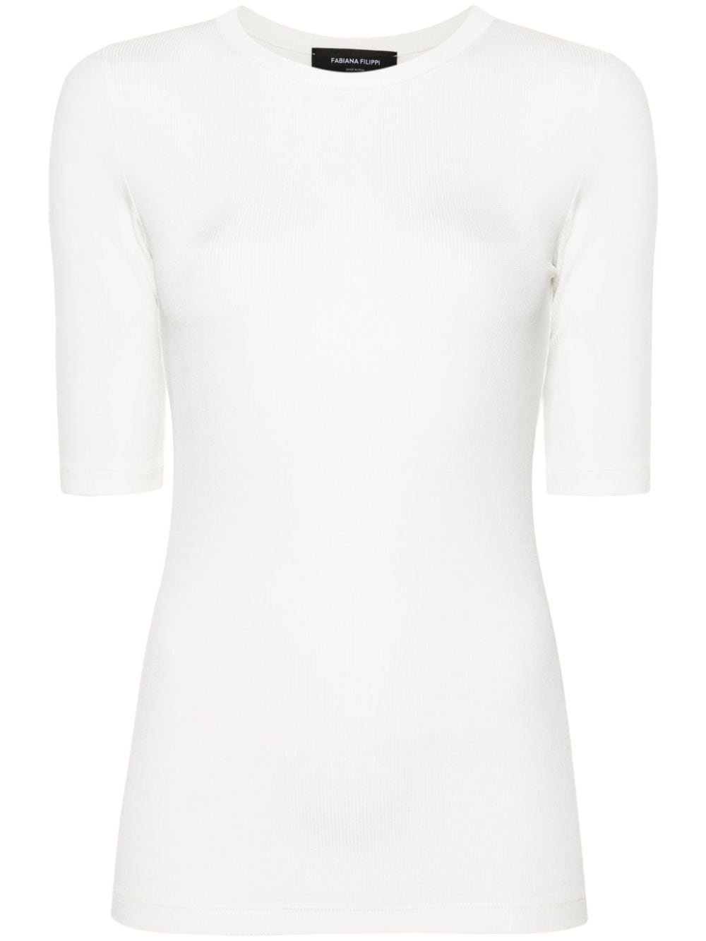 Fabiana Filippi cut-out fine-ribbed top - White von Fabiana Filippi