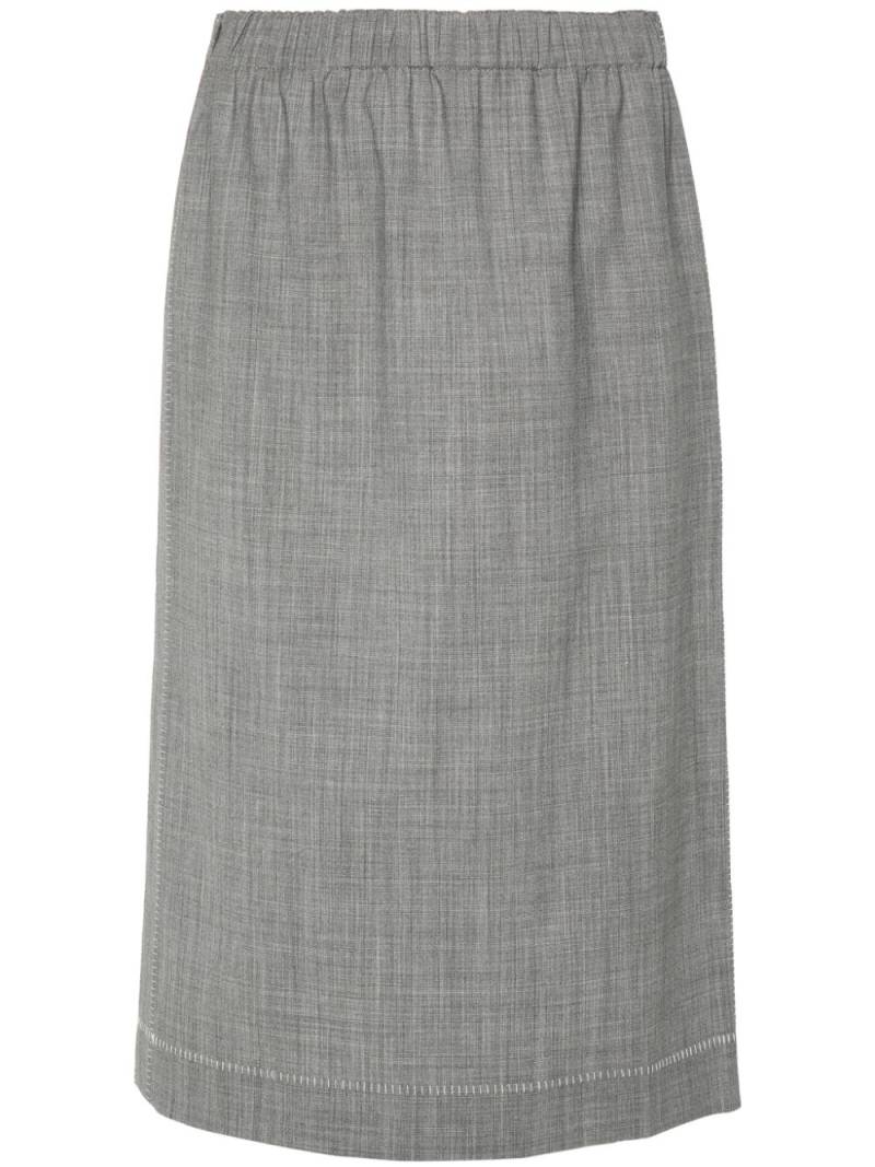 Fabiana Filippi decorative-stitching chambray skirt - Grey von Fabiana Filippi