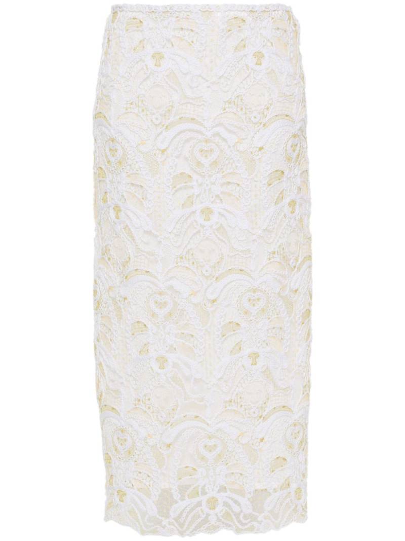 Fabiana Filippi embroidered open-knit skirt - Neutrals von Fabiana Filippi