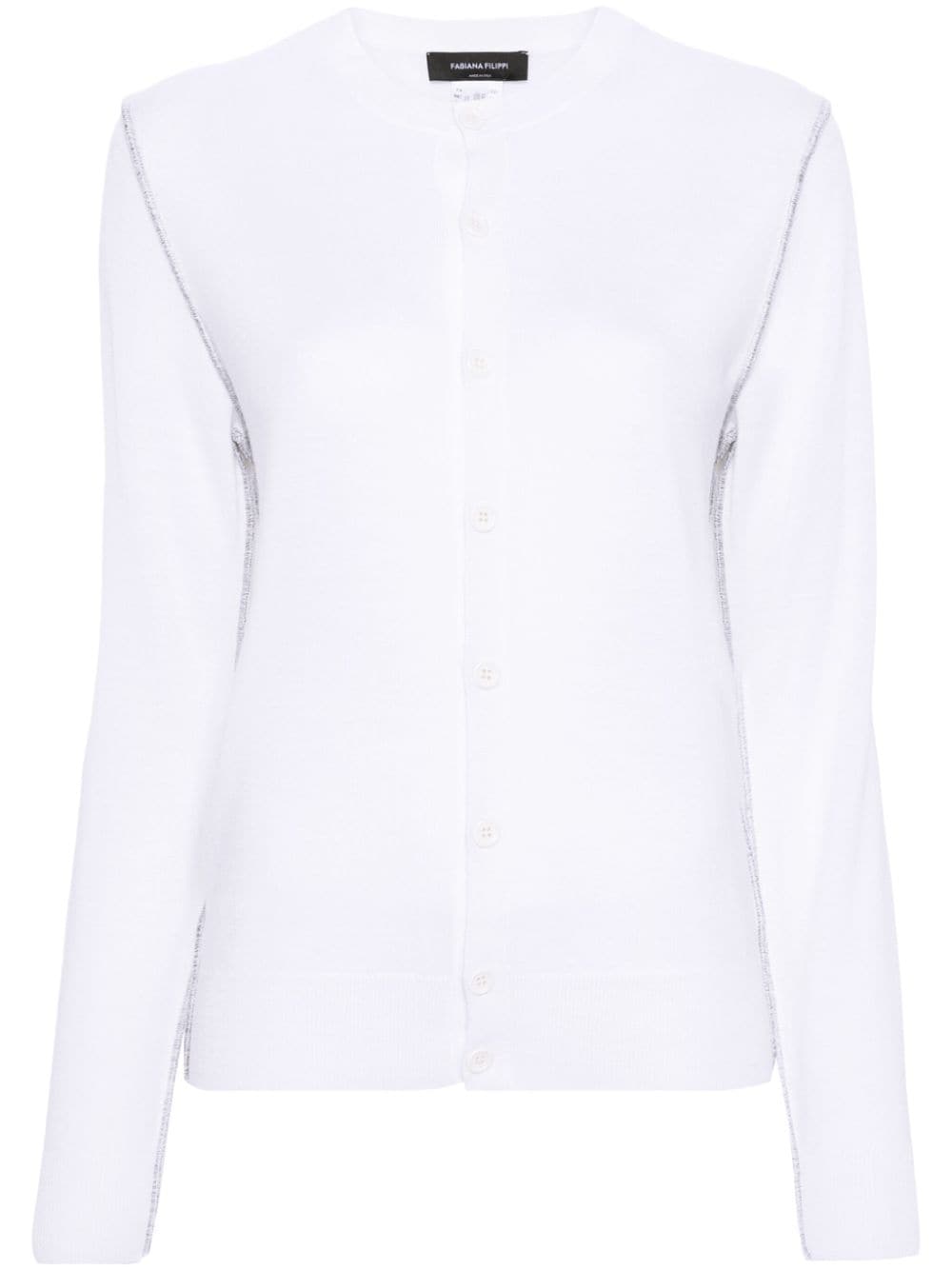 Fabiana Filippi exposed-seam fine wool cardigan - White von Fabiana Filippi