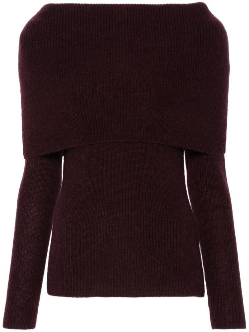 Fabiana Filippi folded-neckline ribbed jumper - Red von Fabiana Filippi