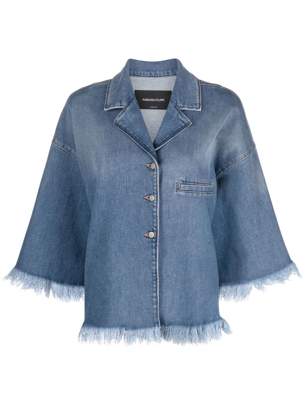 Fabiana Filippi frayed denim jacket - Blue von Fabiana Filippi