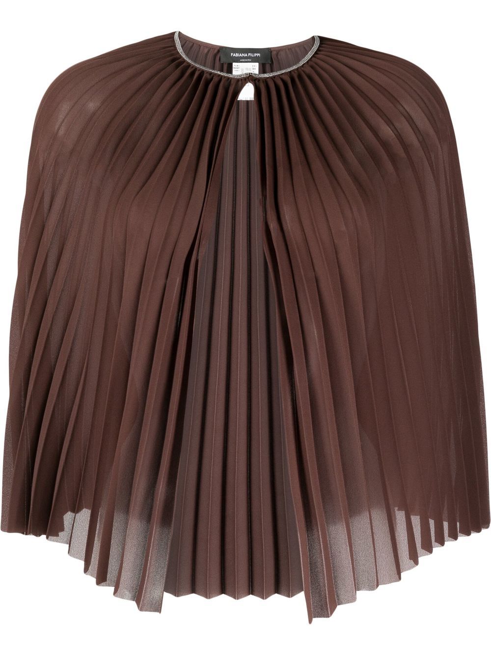 Fabiana Filippi fully-pleated button-fastening blouse - Brown von Fabiana Filippi