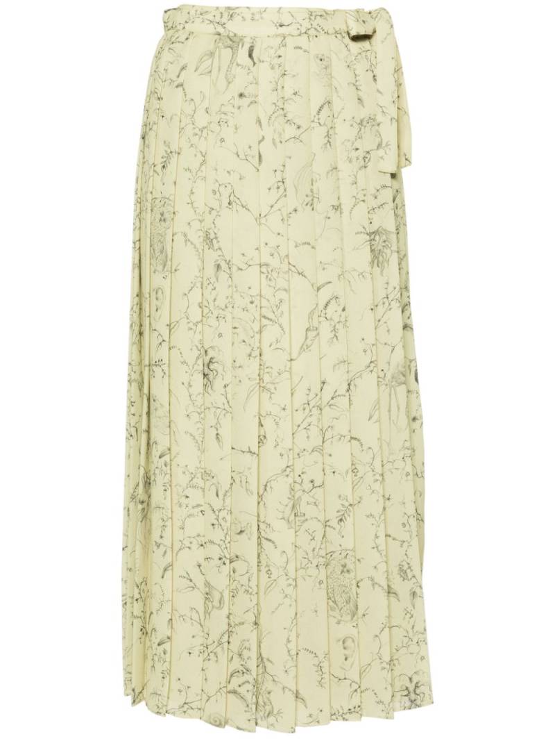 Fabiana Filippi graphic-print pleated skirt - Green von Fabiana Filippi