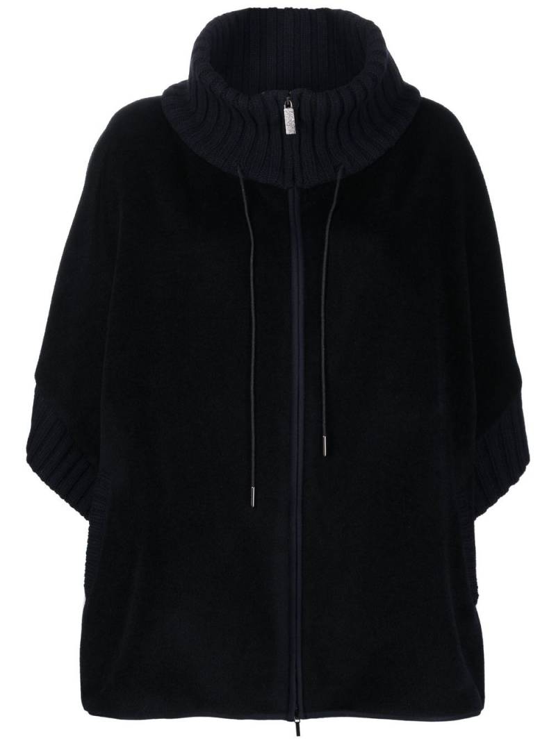 Fabiana Filippi high neck zip-up virgin wool coat - Blue von Fabiana Filippi