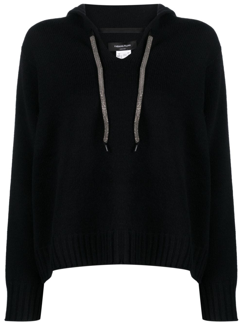 Fabiana Filippi hooded V-neck jumper - Black von Fabiana Filippi