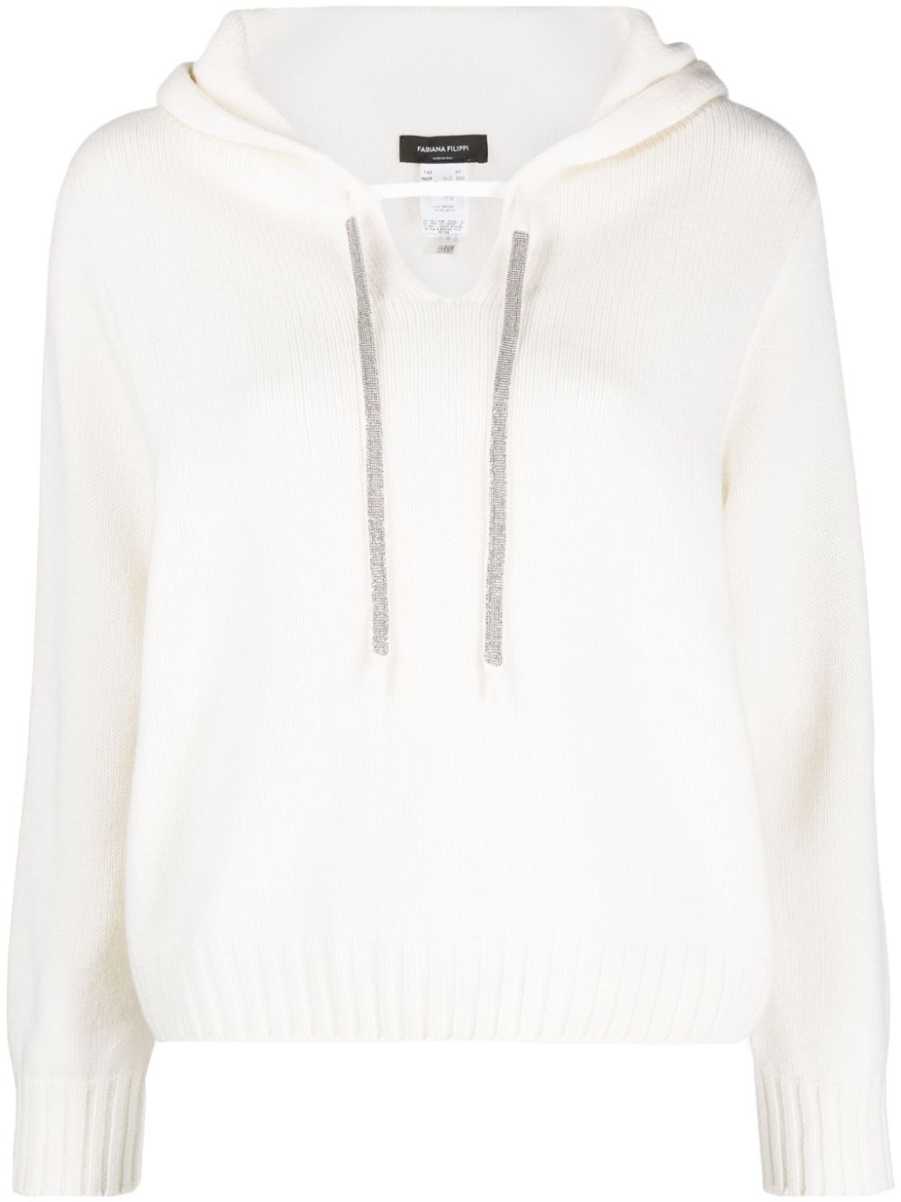 Fabiana Filippi hooded V-neck jumper - White von Fabiana Filippi