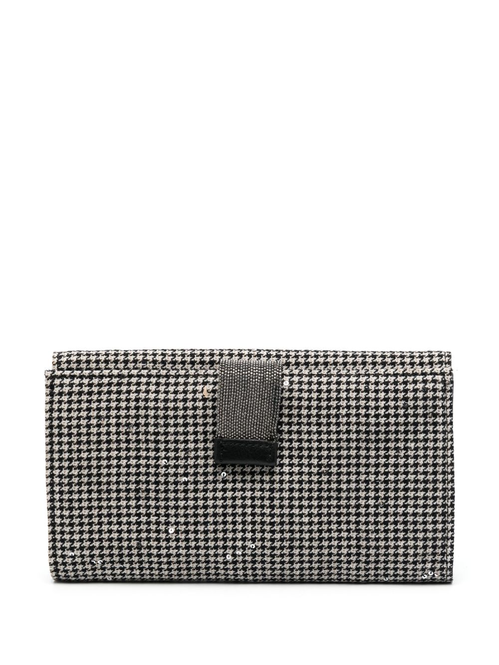 Fabiana Filippi houndstooth-pattern embellished wallet - Black von Fabiana Filippi