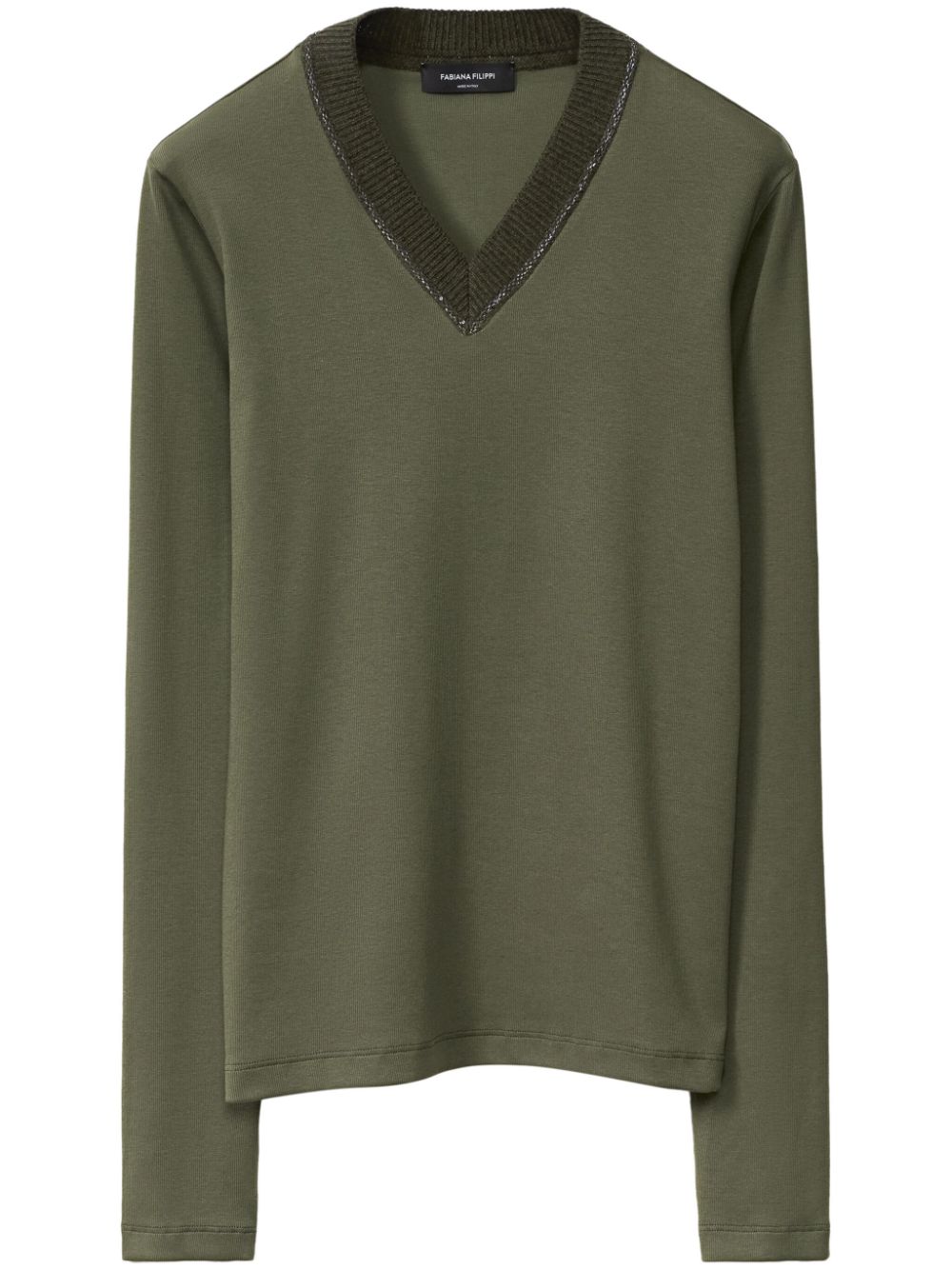 Fabiana Filippi jersey v-neck t-shirt - Green von Fabiana Filippi