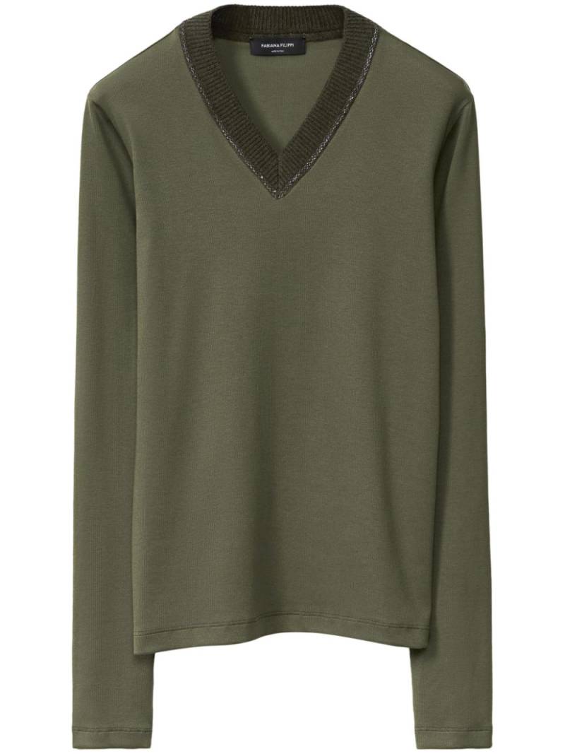 Fabiana Filippi jersey v-neck t-shirt - Green von Fabiana Filippi