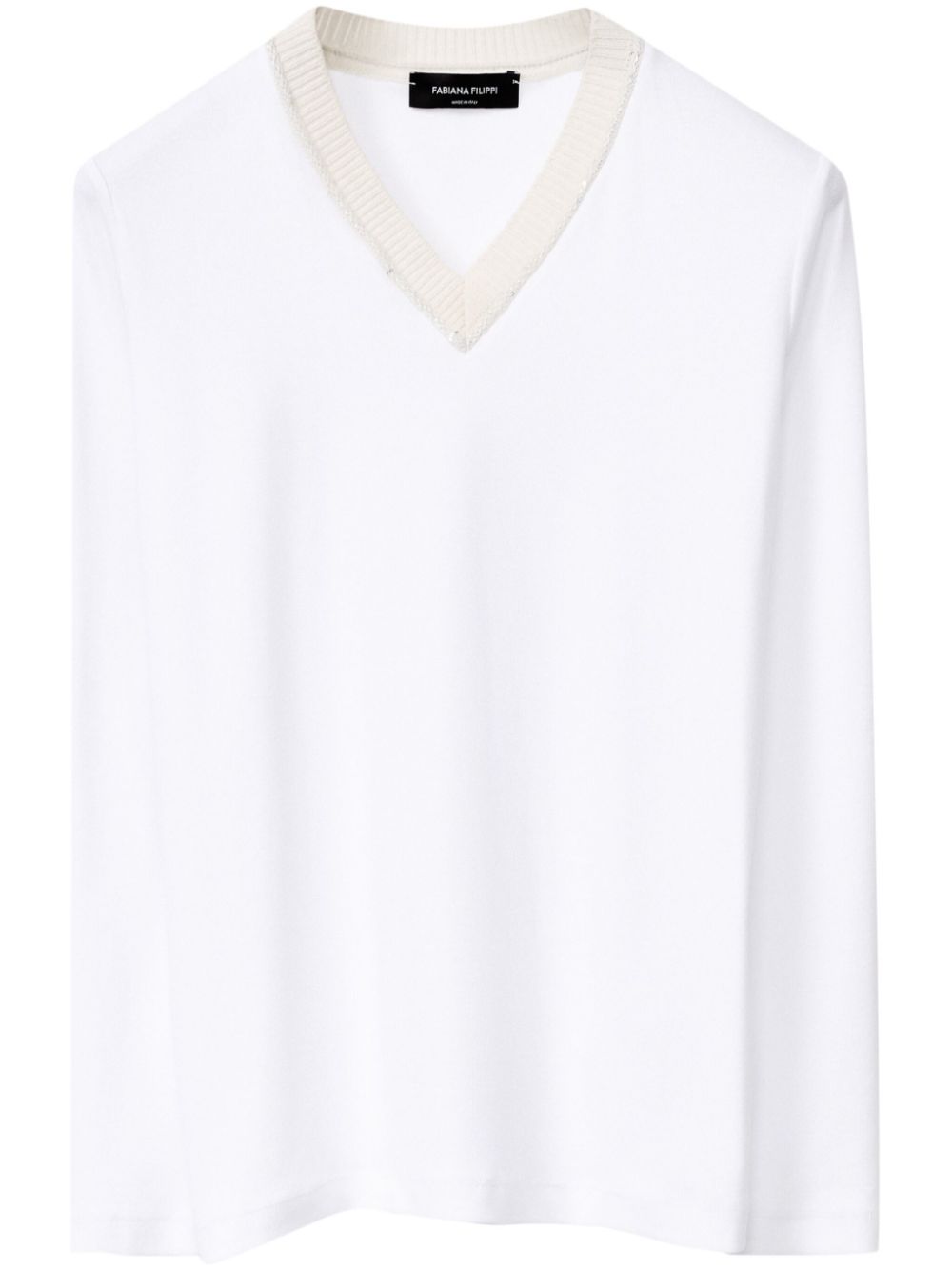 Fabiana Filippi jersey v-neck t-shirt - White von Fabiana Filippi