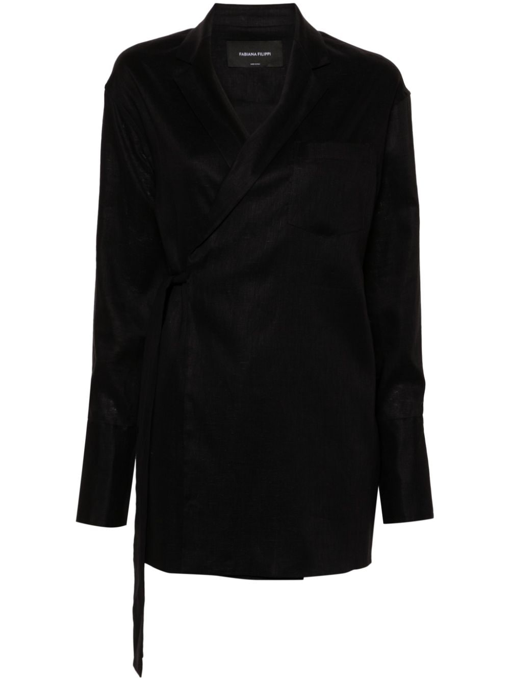 Fabiana Filippi linen wrap jacket - Black von Fabiana Filippi