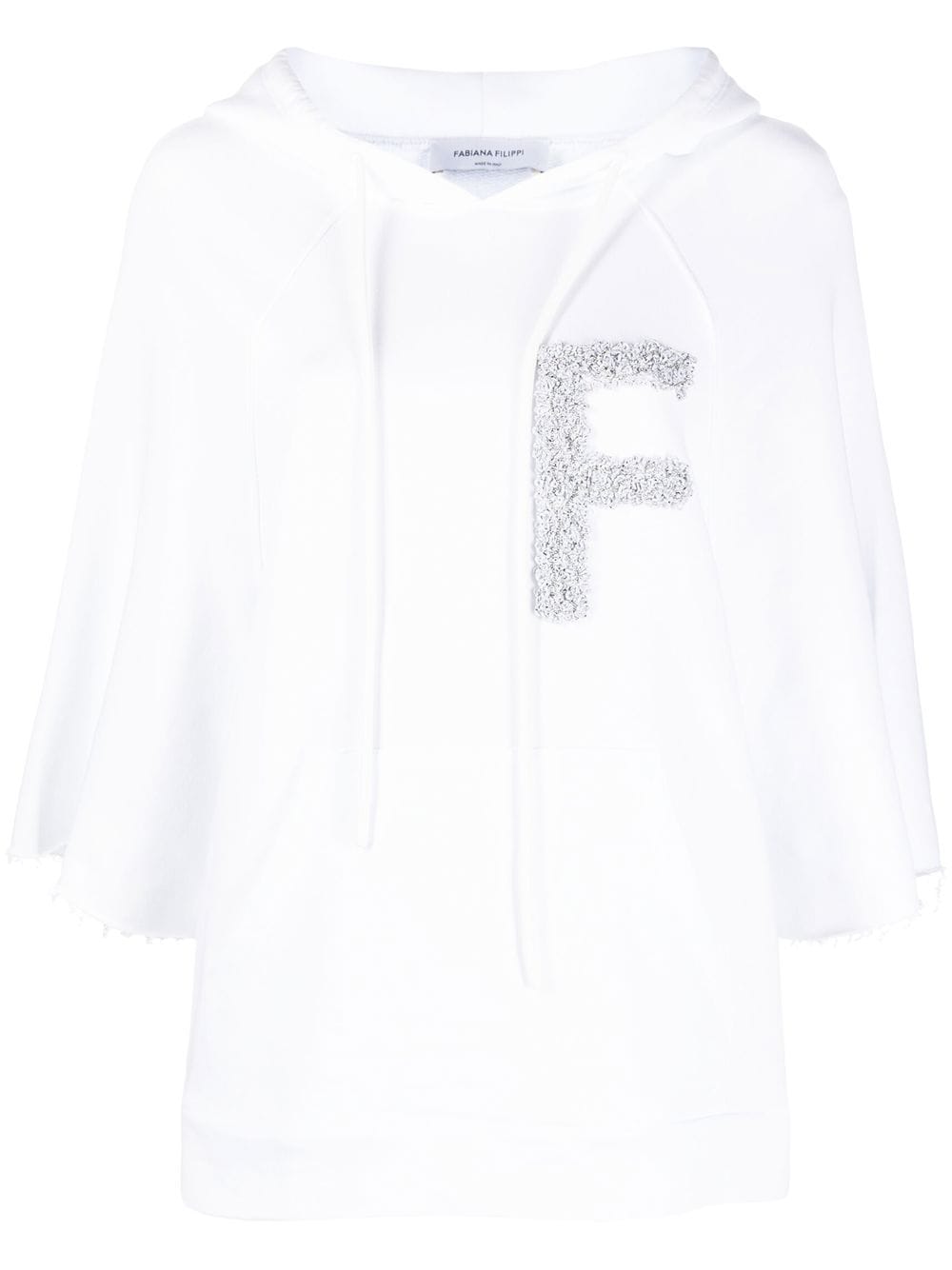 Fabiana Filippi logo-embroidered cotton hoodie - White von Fabiana Filippi