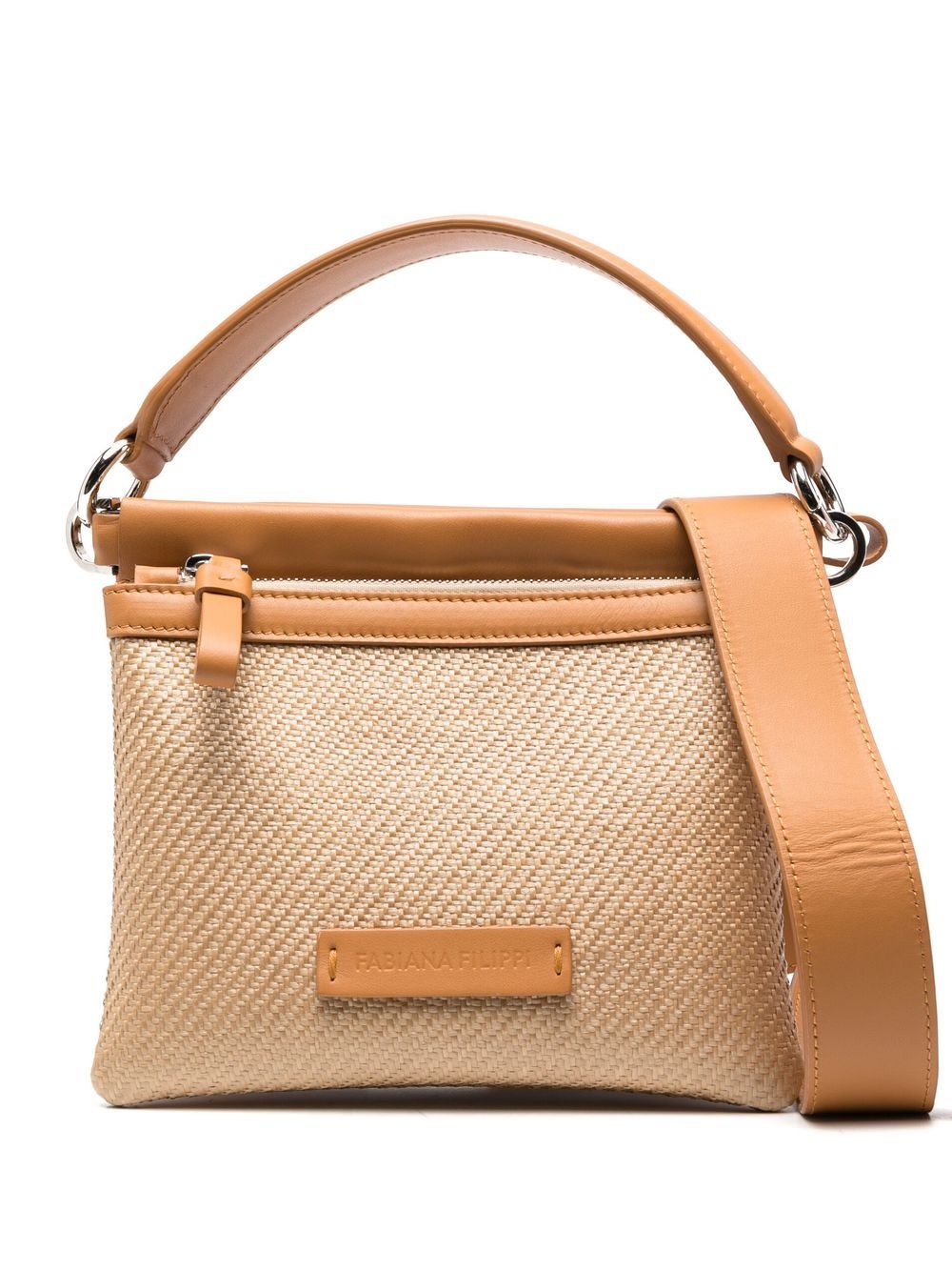 Fabiana Filippi logo-patch leather-trimmed crossbody bag - Neutrals von Fabiana Filippi