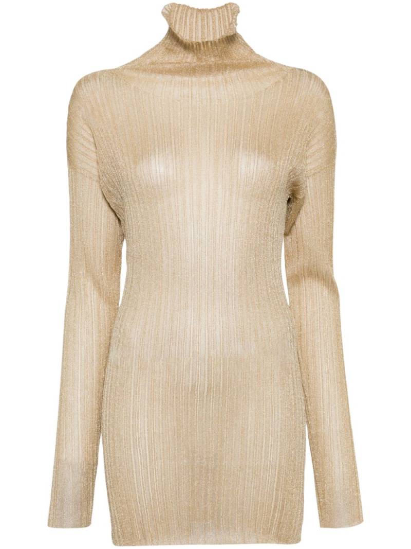 Fabiana Filippi lurex-detail sheer jumper - Gold von Fabiana Filippi