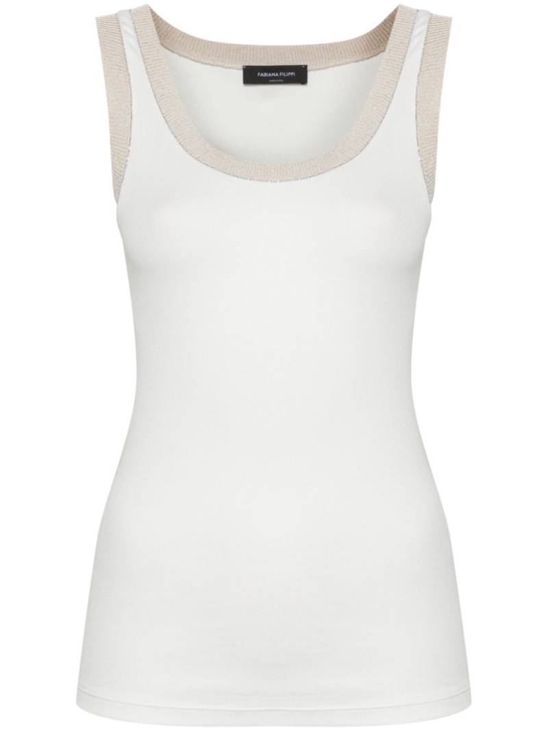 Fabiana Filippi lurex-trim ribbed tank top - White von Fabiana Filippi