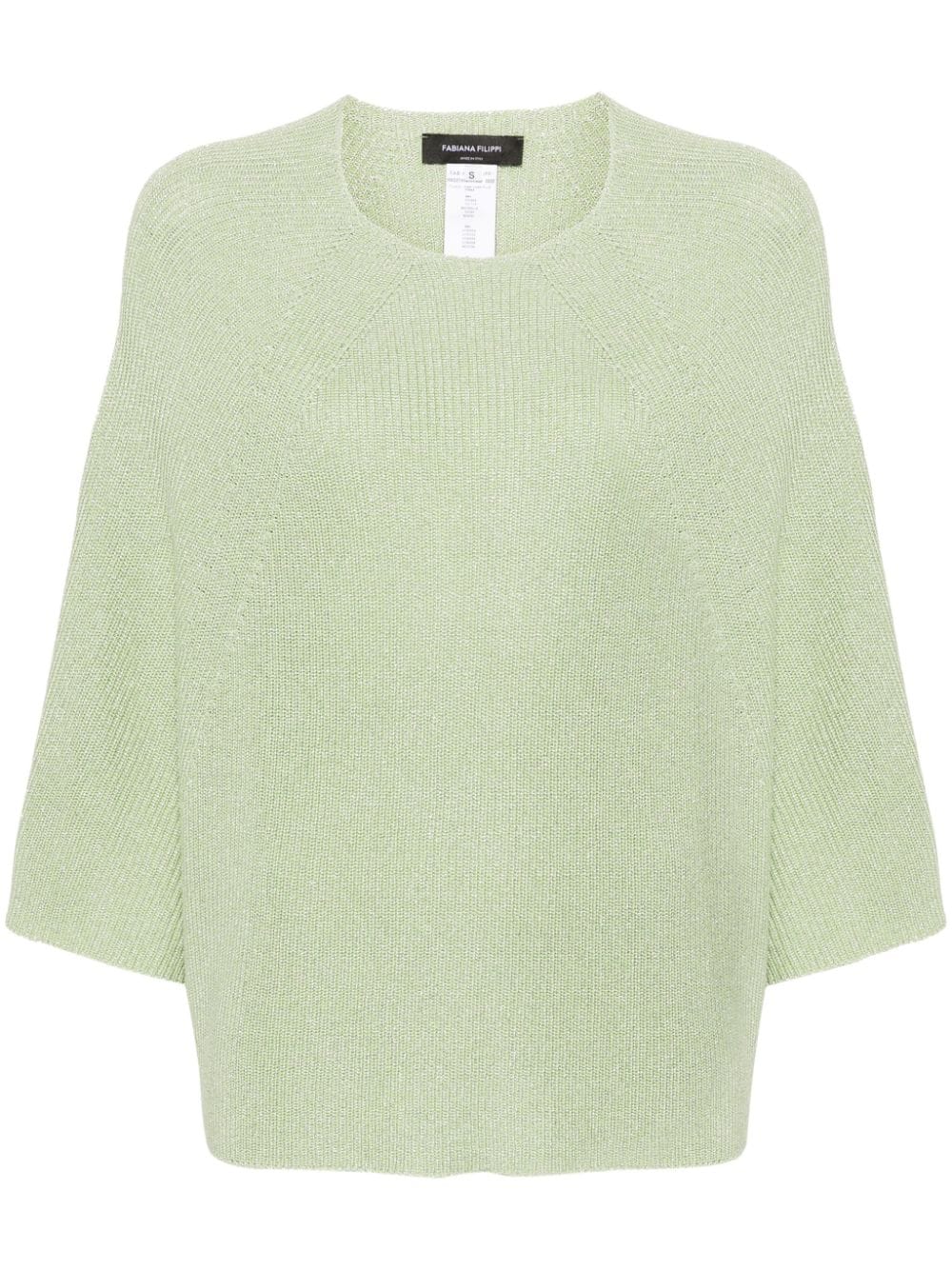 Fabiana Filippi metallic half-length sleeves jumper - Green von Fabiana Filippi