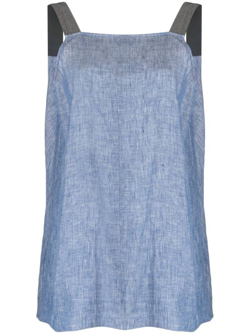 Fabiana Filippi metallic strap linen top - Blue von Fabiana Filippi