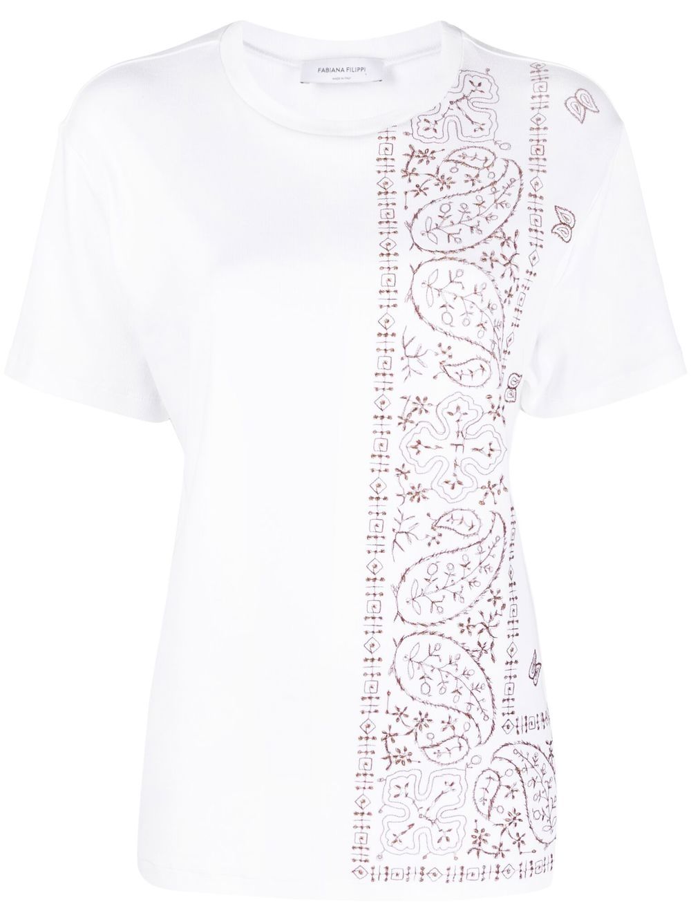 Fabiana Filippi motif-embroidered short-sleeve T-shirt - White von Fabiana Filippi